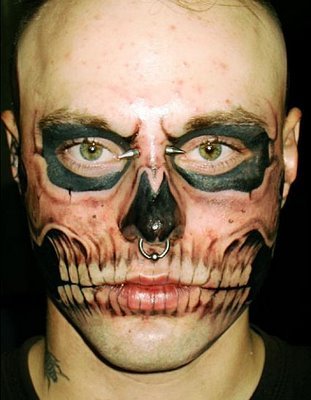 Here are a couple of new facial tattoos. Chin Face Tattoo.